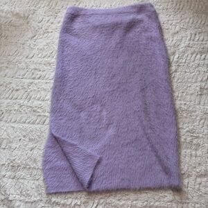 House of Harlow 1960 Purple Fuzzy Knit Midi Skirt Mohair Style Cozy Luxe large